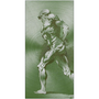 Rubens Anatomical Male Figure Olive Green Print on Metal by Neoclassical Pop Art