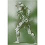 Rubens Anatomical Male Figure Olive Green Print on Metal by Neoclassical Pop Art