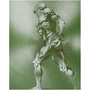 On Sale Rubens Anatomical Male Nude Olive Green Print on Metal by Neoclassical Pop Art