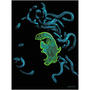 On sale Caravaggio Medusa in blue green black flame Acrylic Prints by Neoclassical pop art