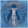 Leonardo da Vinci Vitruvian Man blue grey Acrylic Prints