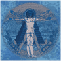 Leonardo da Vinci Vitruvian Man blue grey Acrylic Prints by Neoclassical Pop  Art