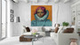 Rubens Clara Serena portrait, Neoclassical Pop Art oil on canvas in a white loft living room