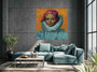 Rubens Clara Serena portrait, Neoclassical Pop Art oil on canvas on a concrete wall