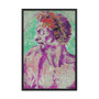 Michelangelo Green purple Red Head of a Man in Profile Framed poster Framed poster by Neoclassical Pop Art
