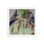 Michelangelo Green Brown  Head of a Man in Profile Framed poster by Neoclassical Pop Art