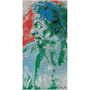 Michelangelo Green Blue red Head of a Man in Profile Fine Art Paper poster by Neoclassical Pop Art