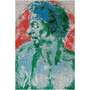 On sale Michelangelo Green Blue red Head of a Man in Profile Fine Art Paper poster by Neoclassical Pop Art