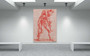 Raphael Orange Young Man carrying an Old Man on his back Oil on Canvas by Neoclassical pop art
