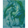 Sir Peter Paul Rubens green blue Male Figure Kneeling Premium Art Prints by Neoclassical Pop Art