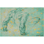 Michelangelo Back Male Figure green yellow Art Prints by Neoclassical Pop Art