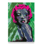 On sale Marylin Monroe Green Pink Blue Self Portrait Oil on Canvas