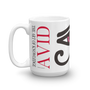 Think da Vinci think Avid collectible pink  black white ceramic coffee mug by Neoclassical Pop Art
