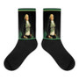 Goya Green & Black Man foot art portrait socks by Neoclassical Pop Art online designer brand store 