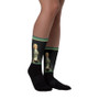 on sale Goya Green & Black Man foot socks by Neoclassical Pop Art online designer brand store 