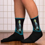 On sale the best Goya Blue & Black Art portrait  foot socks by Neoclassical Pop Art online designer brand store 
