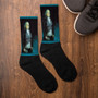 On sale kawaii Goya Blue & Black Art portrait  foot socks by Neoclassical Pop Art online designer brand store 