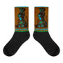 For sale trendy Rembrandt Winner green orange blue Blue & Black foot socks by neoclassical pop art  online designer brand store 