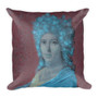 Jacques-Louis David “Countess of Neoclassical Pop Art" Light Blue and Deep burgundy throw pillows by Neoclassical Pop Art