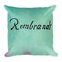  Renbrandt Square  Aqua Throw Pillows by Neoclassical Pop Art