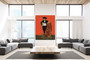 Eduard Manet Spanish Majo Style in Orange Oil on Canvas by Neoclassical Pop Art
