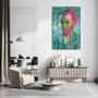 Van Gogh Pop Art self Portrait Green Pink on Canvas by Neoclassical Pop Art