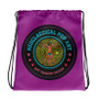 Neoclassical pop art collectible Botticelli  Dante Pink yellow blue green orange cool Drawstring bag