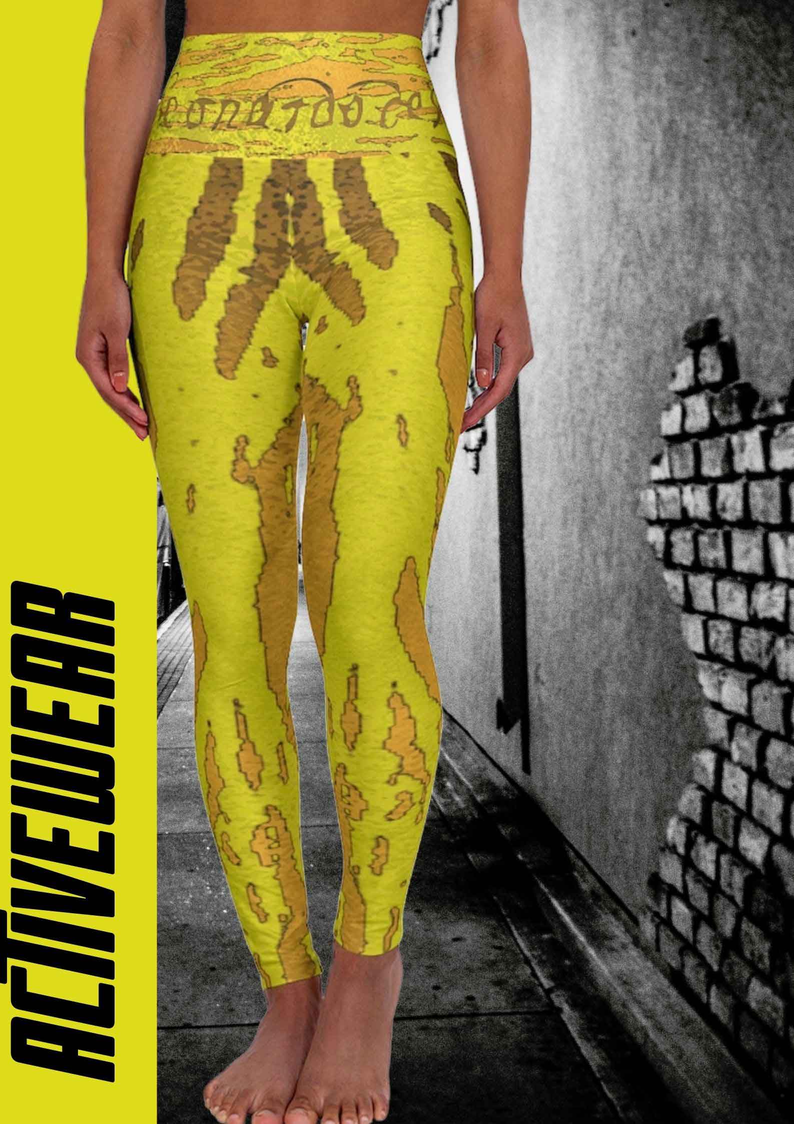 Neoclassical Pop Art Abstract Yellow Ochre legging