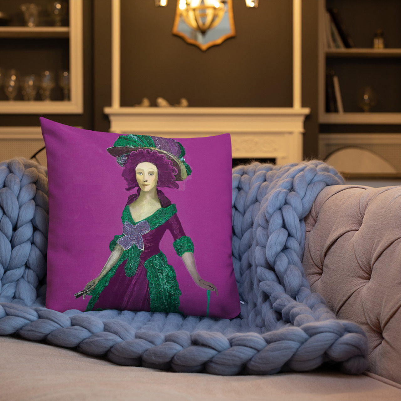 goya green and purple pink burgundy throw pillows