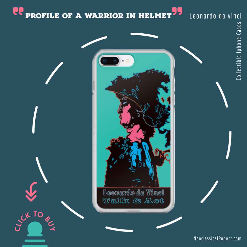 Leonardo da Vinci "Profile of a warrior in helmet,"  Iphone cases