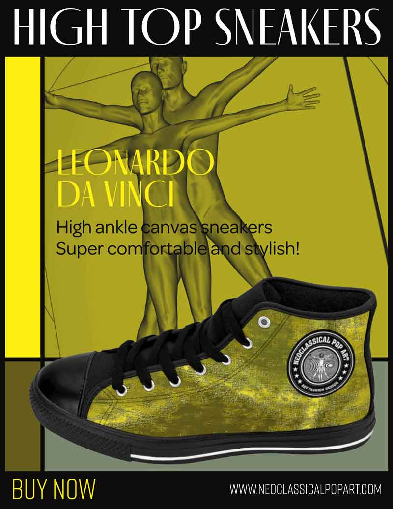 Neoclassical Pop Art high ankle sneakers 