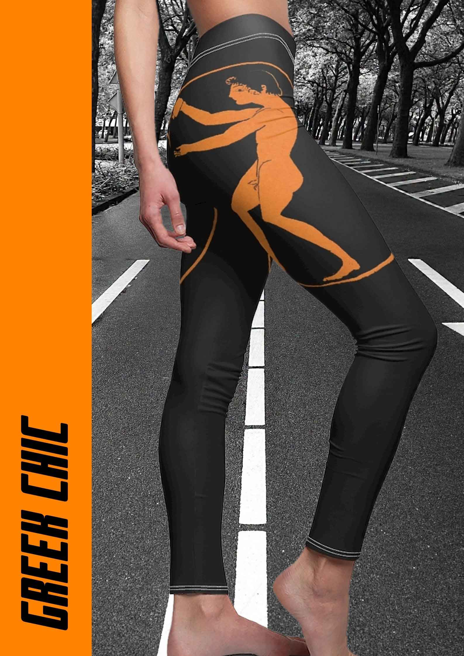 Greel Chic black orange leggings