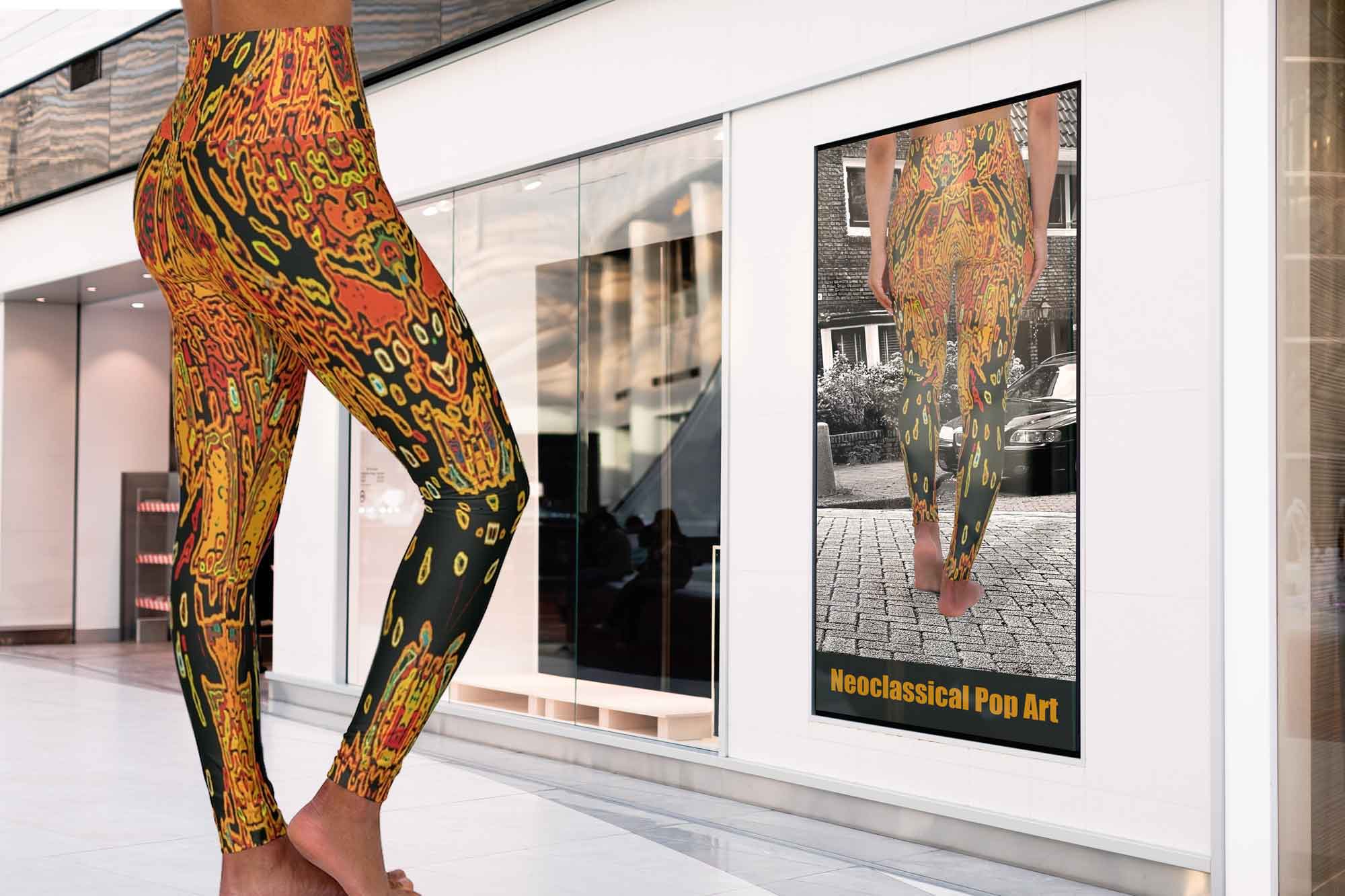 Gustav Klimt Orange yellow black legging 