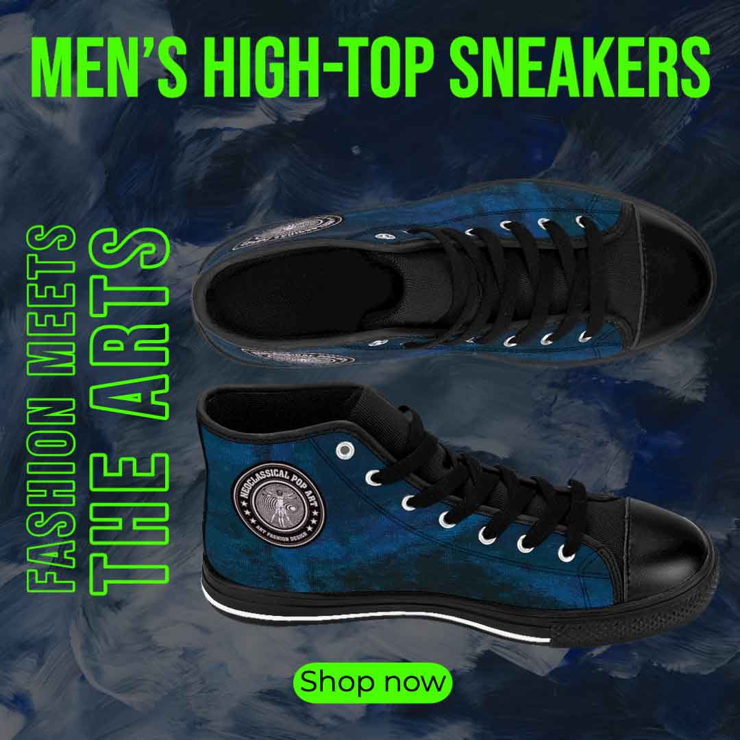 Da Vinci Blue Men's High-top Sneakers