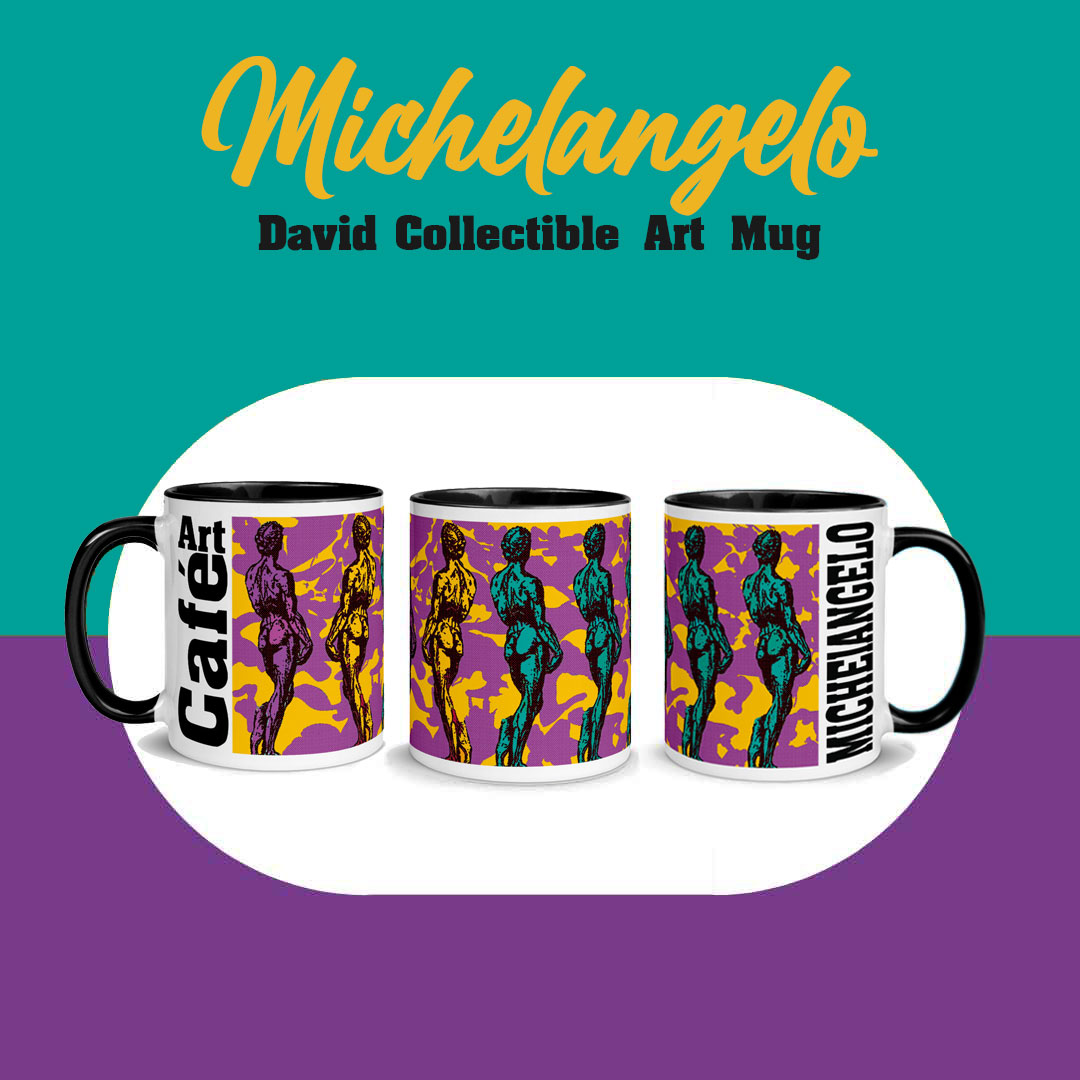 Michelangelo david collectible art mug 