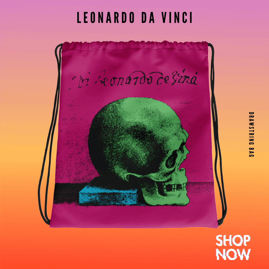 On Sale da Vinci Blue Orange Skull Laptop Sleeve