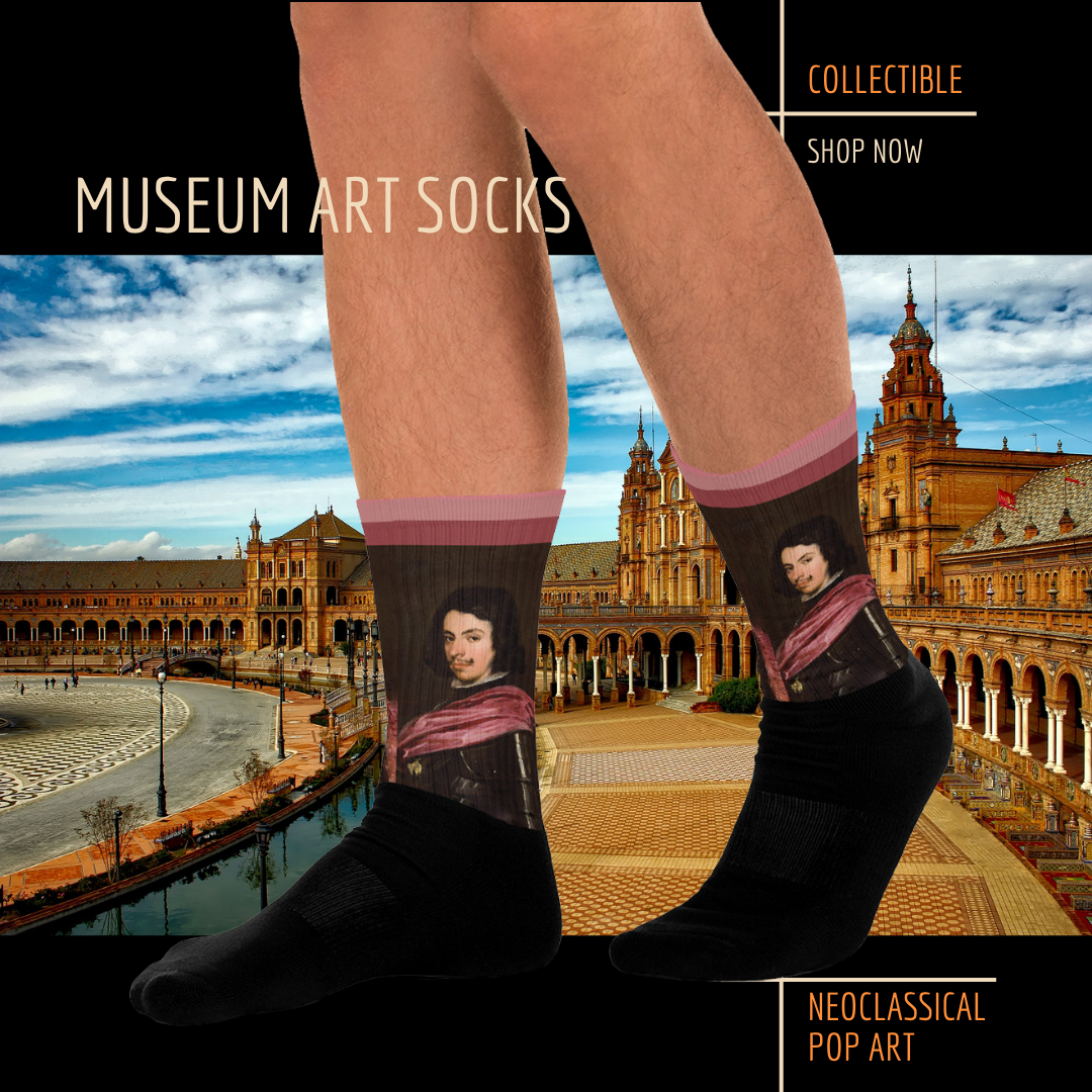 neoclassicalpopart velazquez pink portrait socks