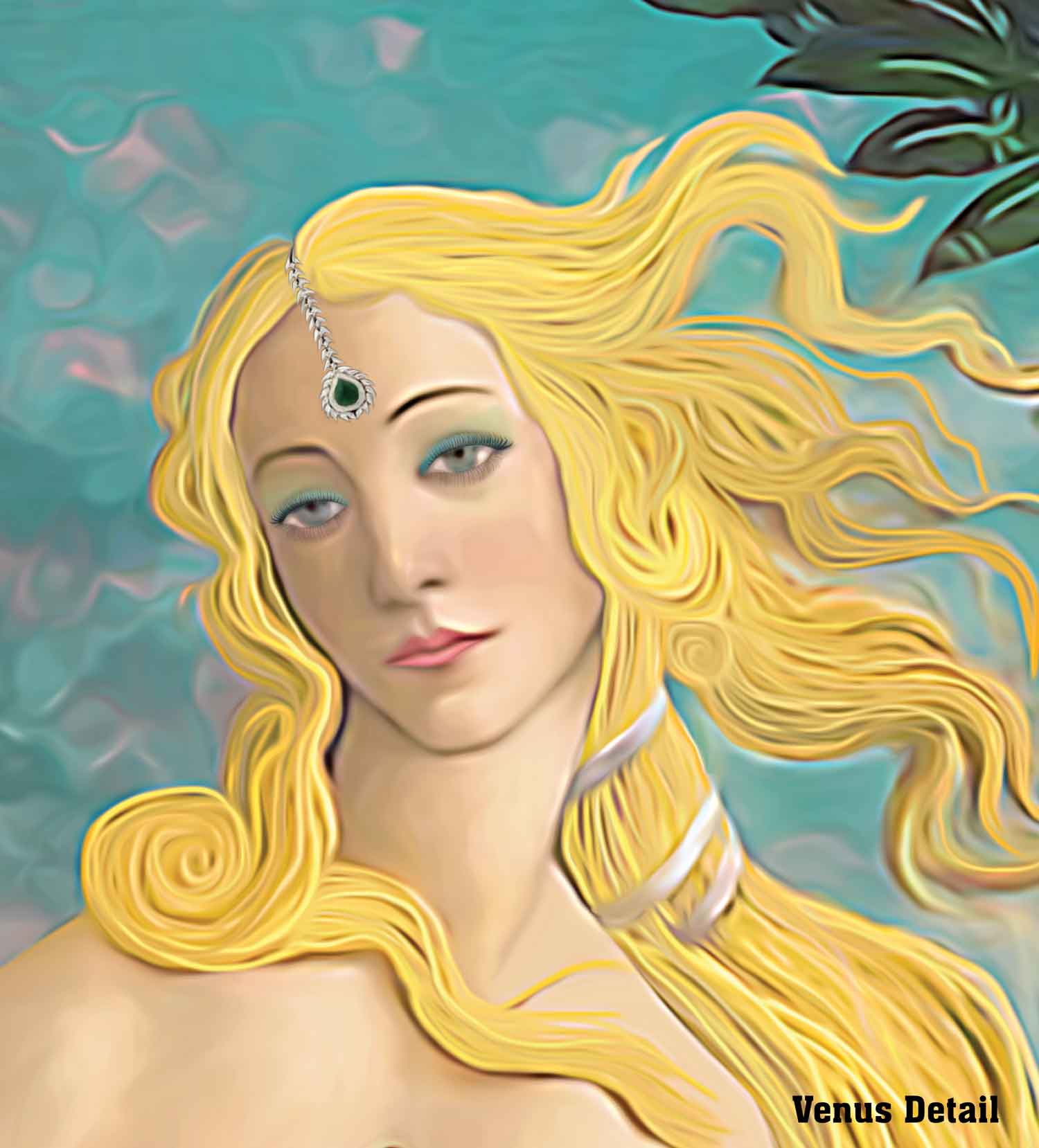 Kim Dardashian oil on canvas birth of venus