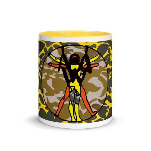 Da Vinci | "Vitruvian Man, Perfectly Pop" Vitruvian Yellow Pop Mug