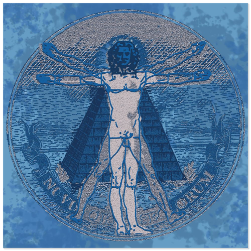 Da Vinci | "Vitruvian Man, Perfectly Pop" Blue Acrylic Prints