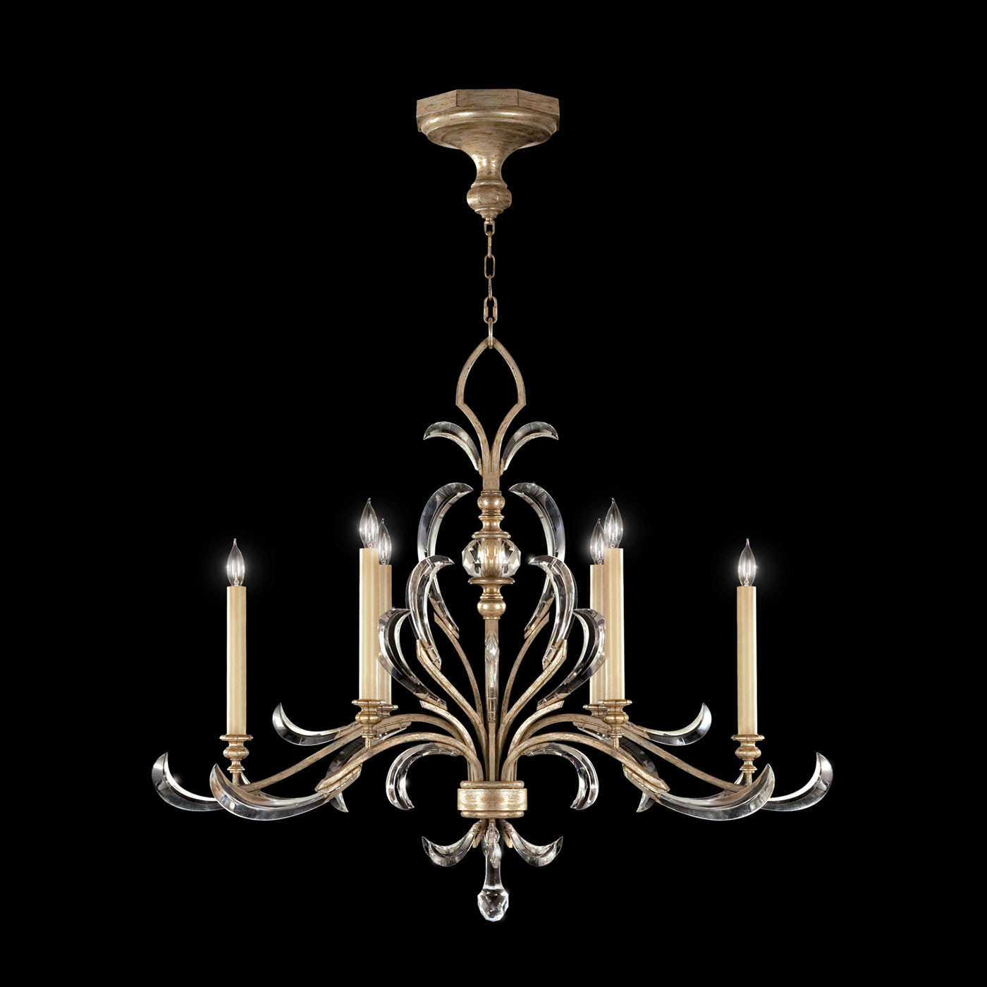 Beveled Arcs 44"W Oblong Chandelier