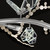 Volare 100159-6 close-up showing crystal butterfly details in Patinated Silver