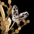 Volare 100161-7 close-up showing crystal butterfly details in Burnished Gold