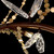 Volare 100162-8 close-up showing crystal butterfly details in Brushed Bronze