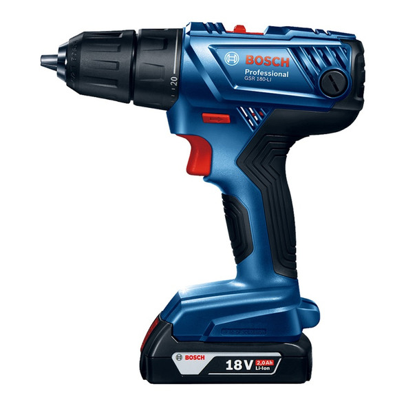 TALADRO/ATORNILLADOR 1/2PULG A BATERIA GSR 180 LI C/CARGADOR + 02 BAT - BOSCH