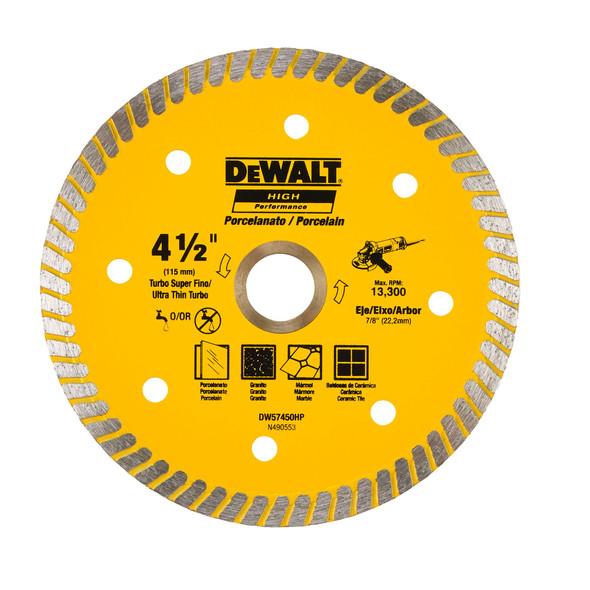 Disco Diamantado Ultrafino 4-1/2"  para Porcelanato Dewalt DW57450HP