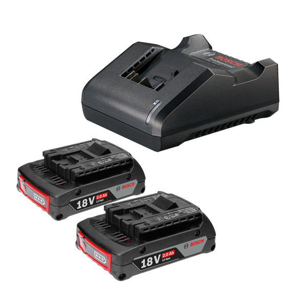 Starter Kit 2 Baterías 18V 2.0 Ah + Cargador GAL 18V-20 Bosch 1600.A02.RN1