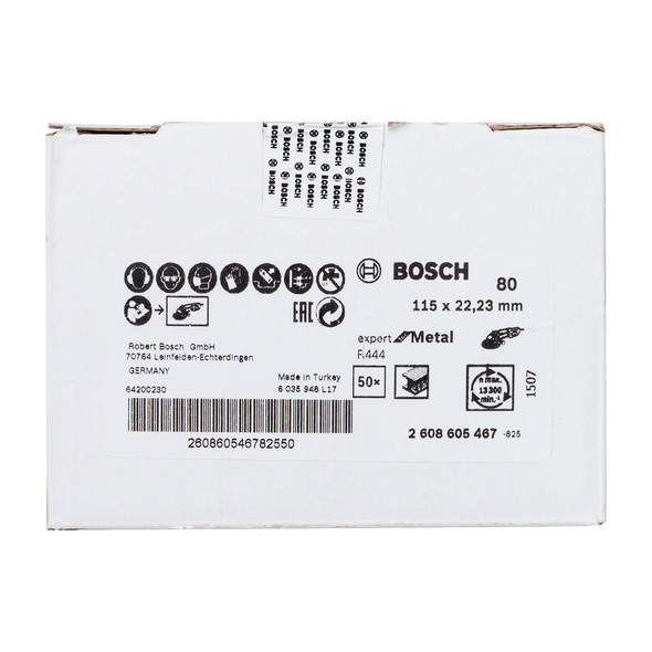 Fibrodisco para Metal Expert 115 X 22.23 Mm G80 Bosch 2608.605.467