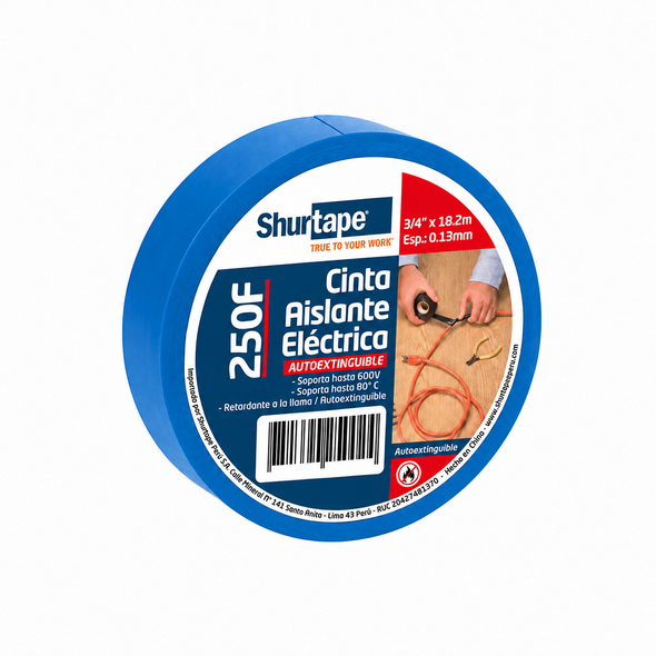 Cinta Aislante 250F 3/4'' X 20YD Azul Shurtape