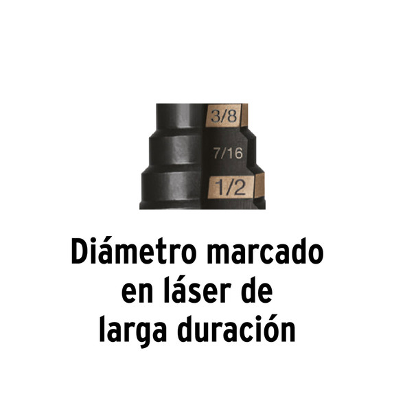 Juego de 3 Brocas Escalonadas Óxido Negro Truper 100988